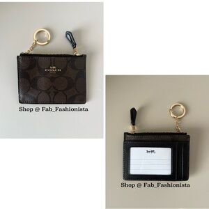 Coach Card Holder Gold Chain Wallet